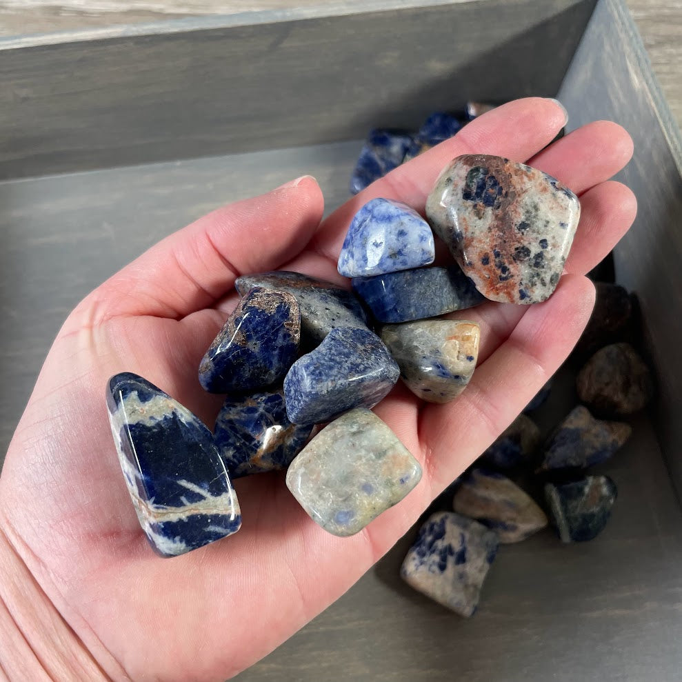 bulk sodalite tumbled stones assortment wholesale crystals