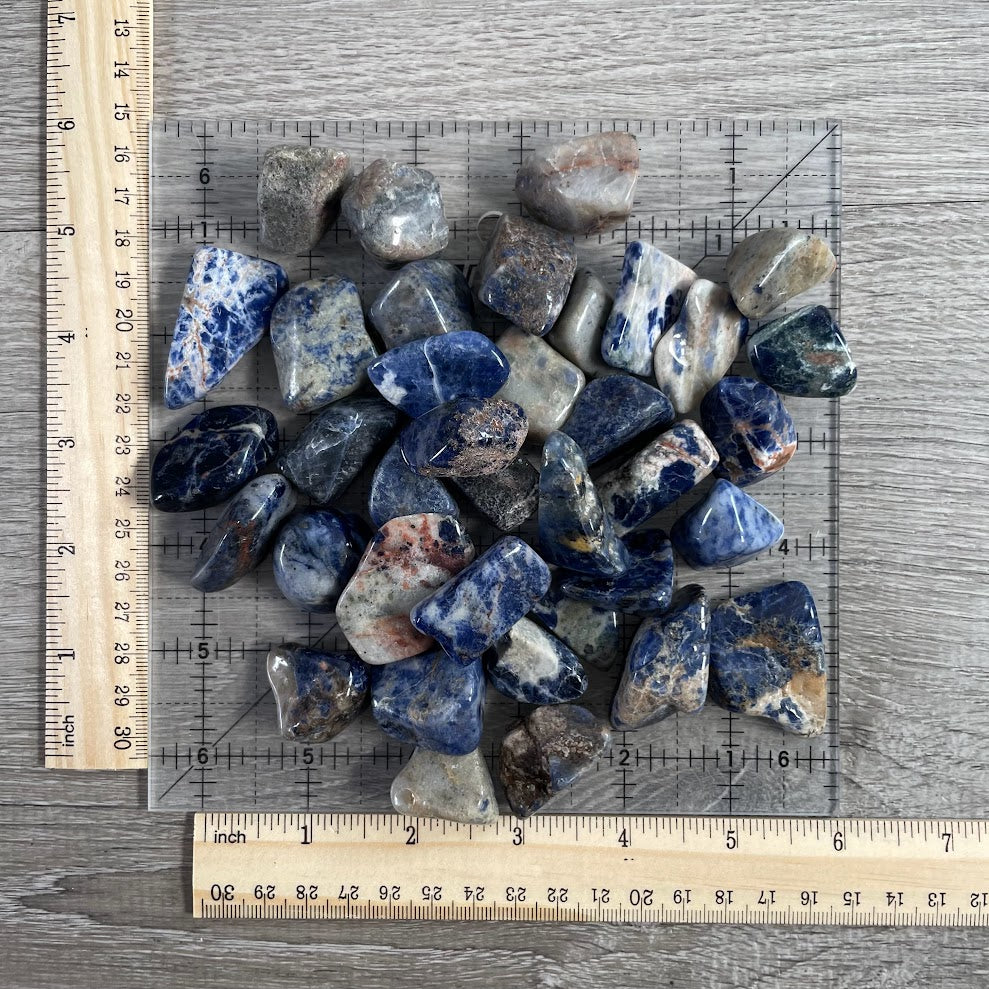 Sodalite Tumbled Stones 1 LB Bulk – Polished Blue Crystal Healing Stones Wholesale