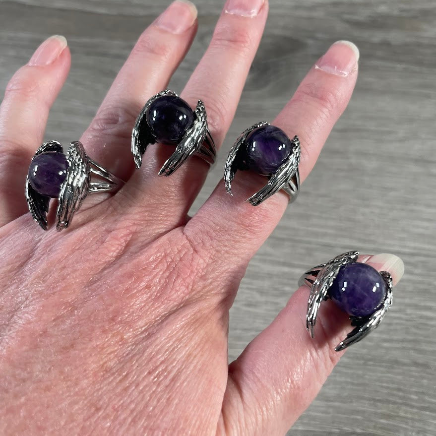 Assorted Gemstone Rings in Pot Metal – Mixed Sizes