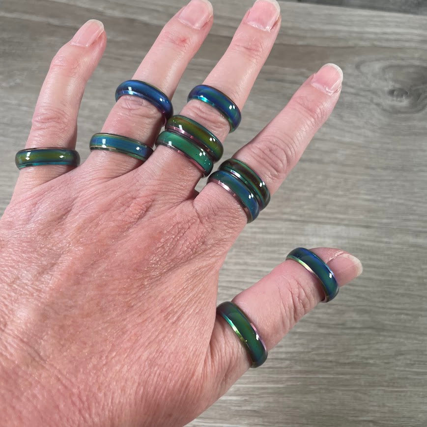 wholesale stainless steel color changing ring for rock shops