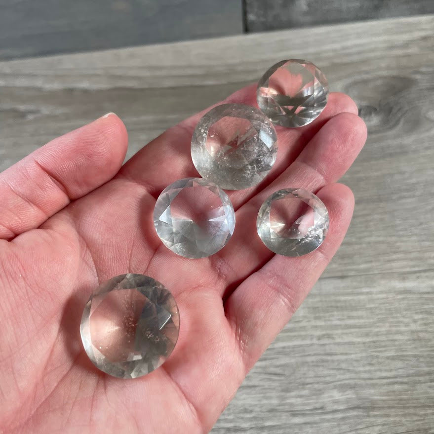 quartz faceted round cut crystals bulk wholesale