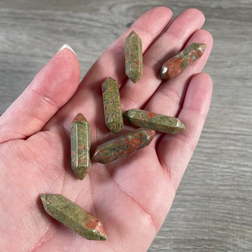 Unakite wholesale wands small in the gridding style