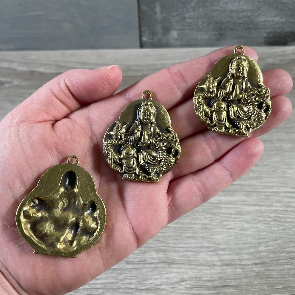 Tibetan Style Deity Pot Metal Pendants – Spiritual Amulet Charms for Jewelry Making