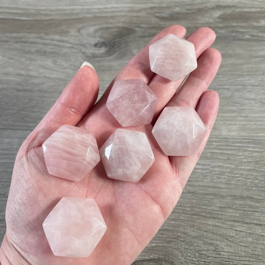Wholesale Rose Quartz sacred geometry gemstone carving Star of David