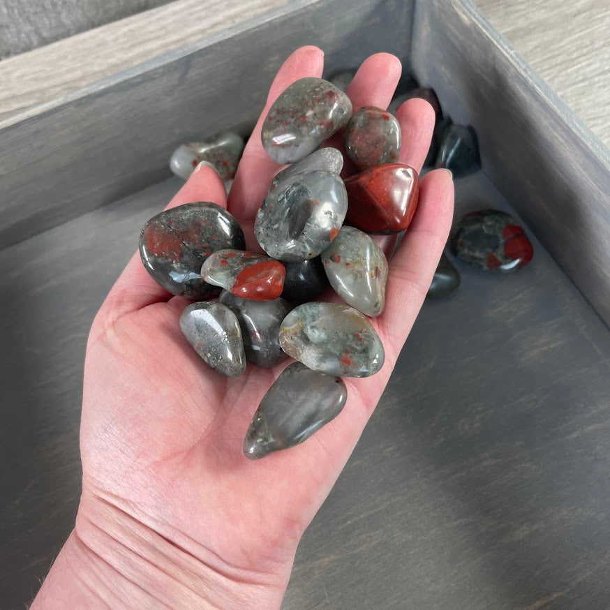 African Bloodstone tumbled stones in bulk 1 lb lot