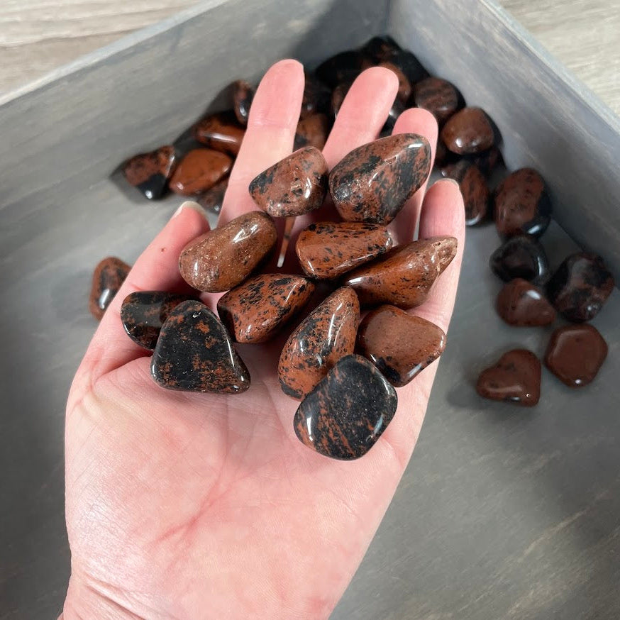 Mahogany Obsidian tumbled stones 1 LB bulk wholesale