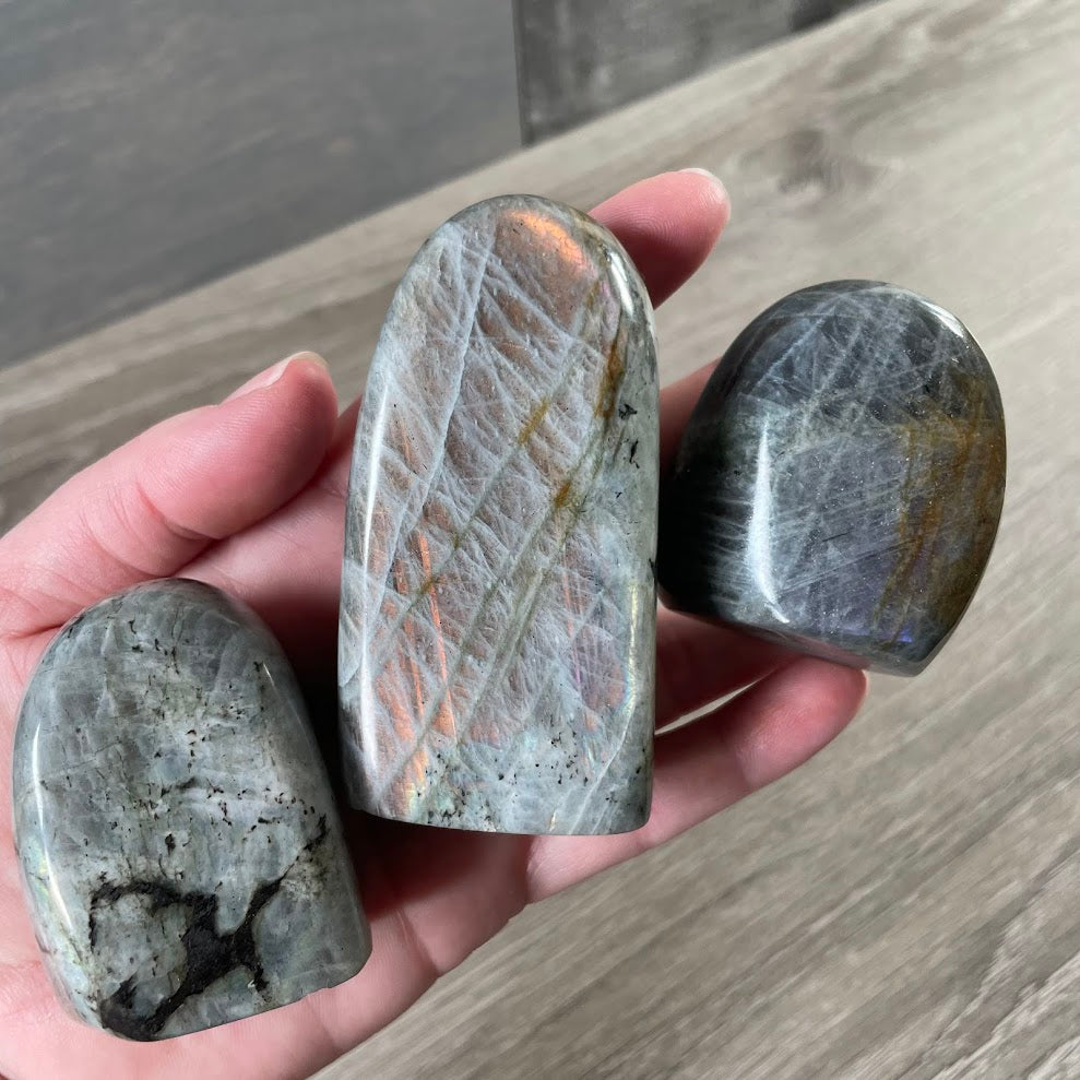 polished labradorite freeform crystal for decor