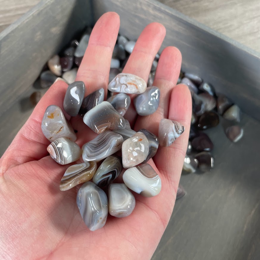 Botswana Agate tumbled stones bulk 1 LB for crystal shop resale
