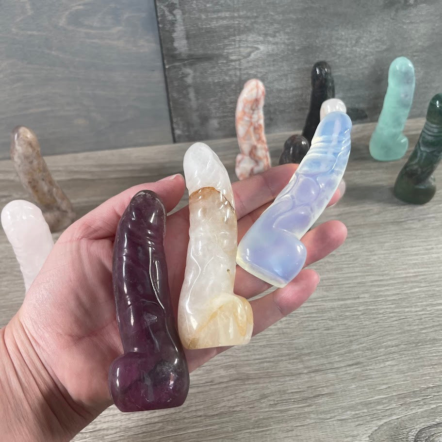 assorted gemstone phallic symbol carvings wholesale