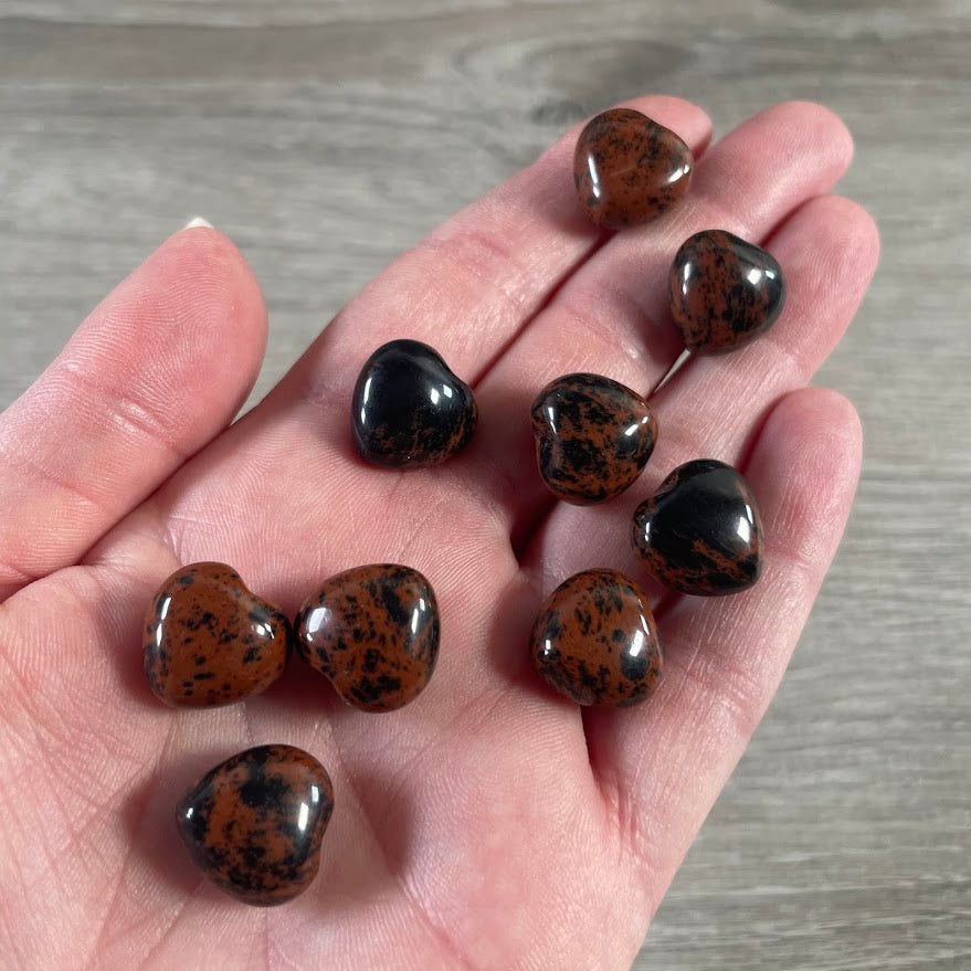 Mahogany Obsidian pocket crystal heart for gift shops