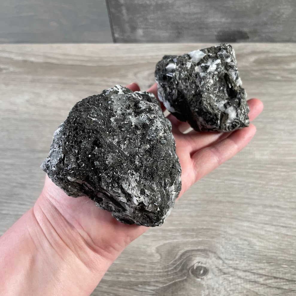 Tourmalinated quartz raw crystal bulk 