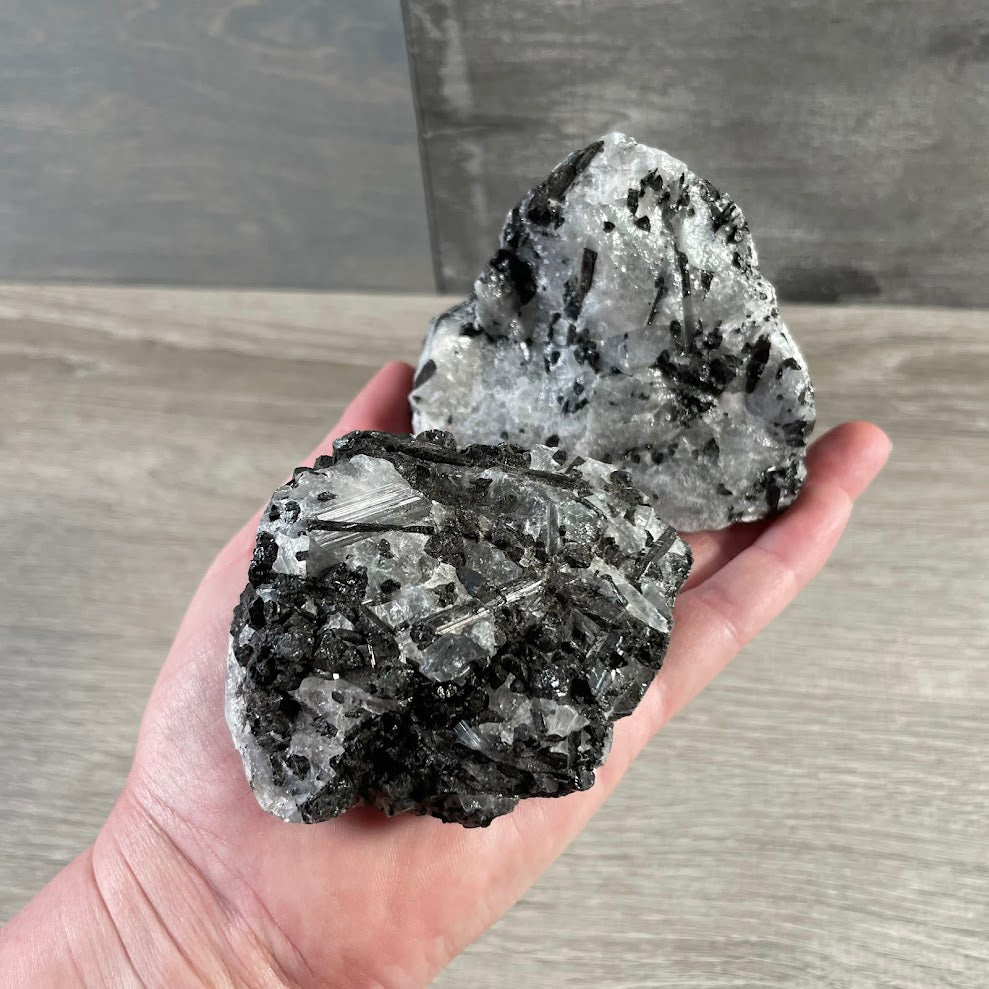 Tourmalinated Quartz Raw Chunk – Black Tourmaline in Quartz Natural Crystal Stone
