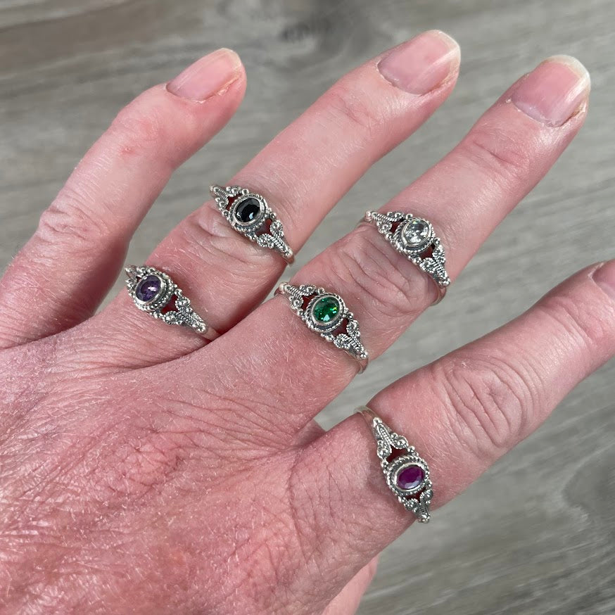 sterling silver gemstone rings wholesale for gift shops
