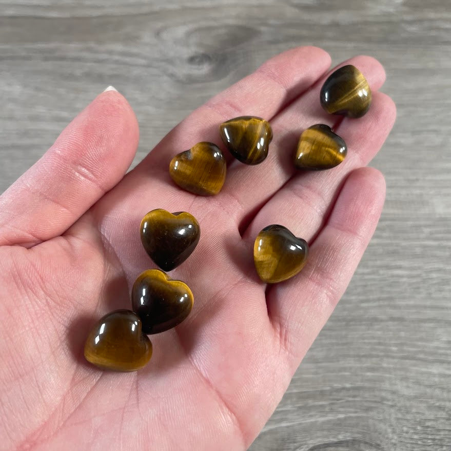 Tiger eye small pocket hearts for retailers