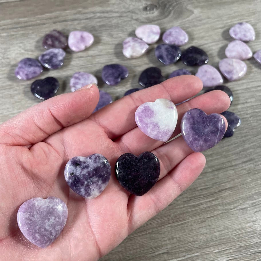 Gemstone Flat Heart Carvings 1-Inch  – Bulk Crystal Hearts