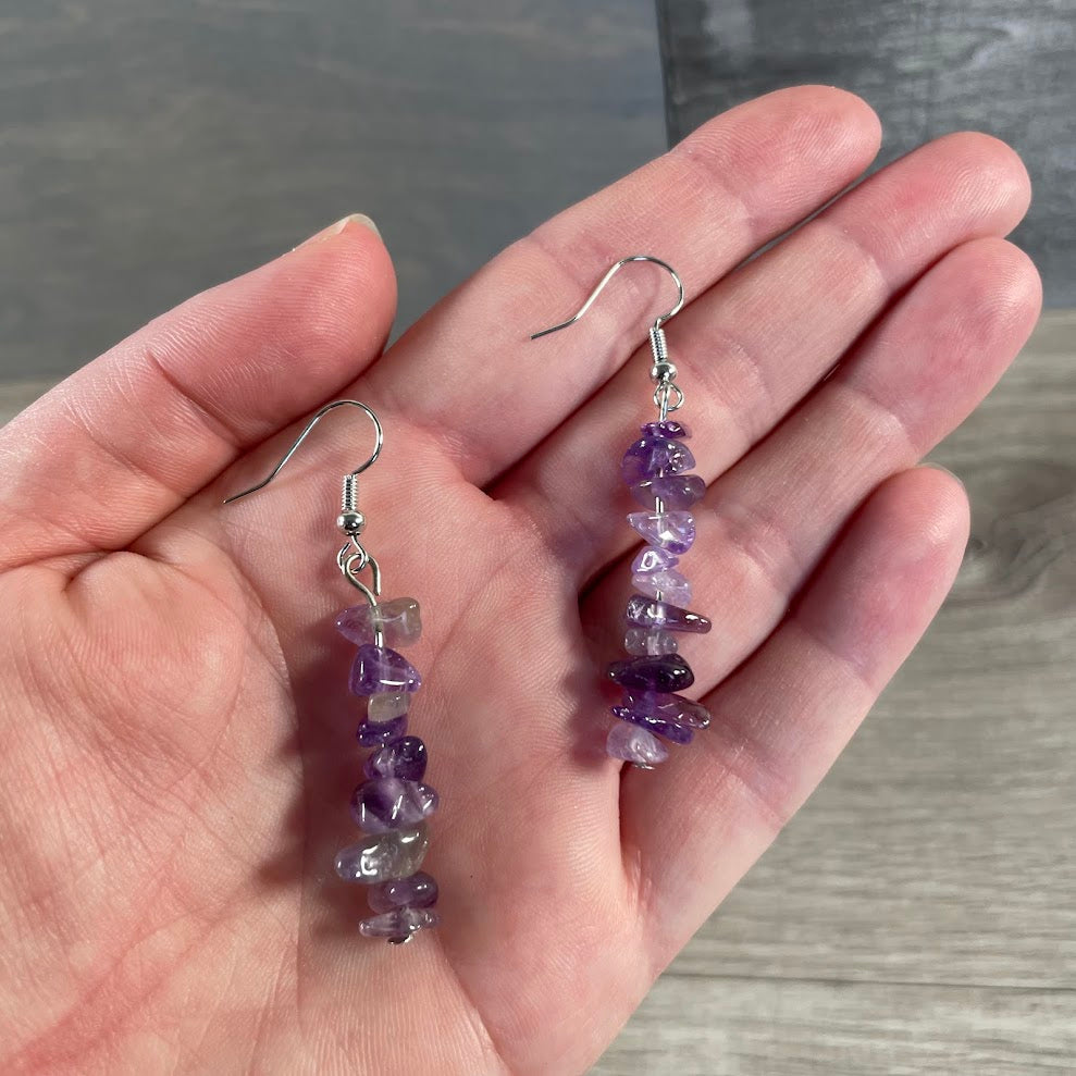 Gemstone Chip Dangle Earrings | Wholesale Crystal Jewelry