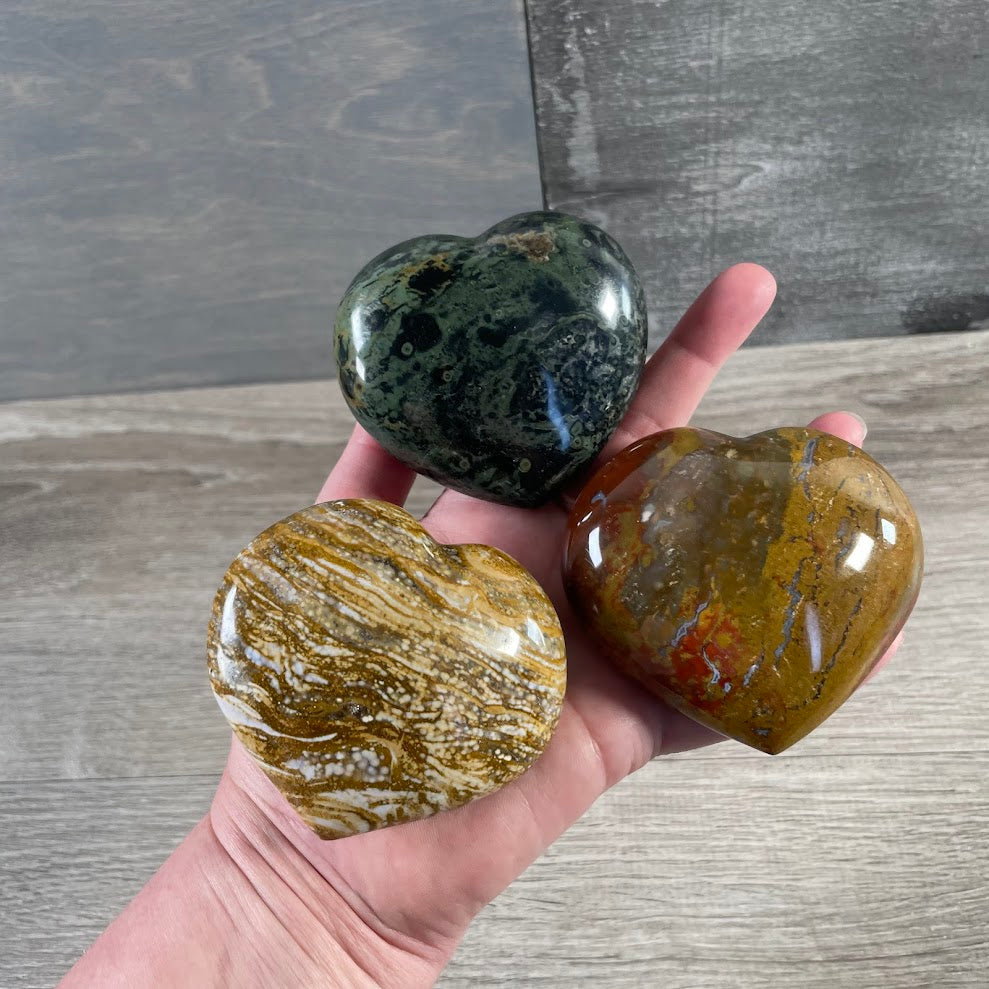 Crystal Hearts by the Ounce | Bulk Polished Gemstone Hearts for Wholesale