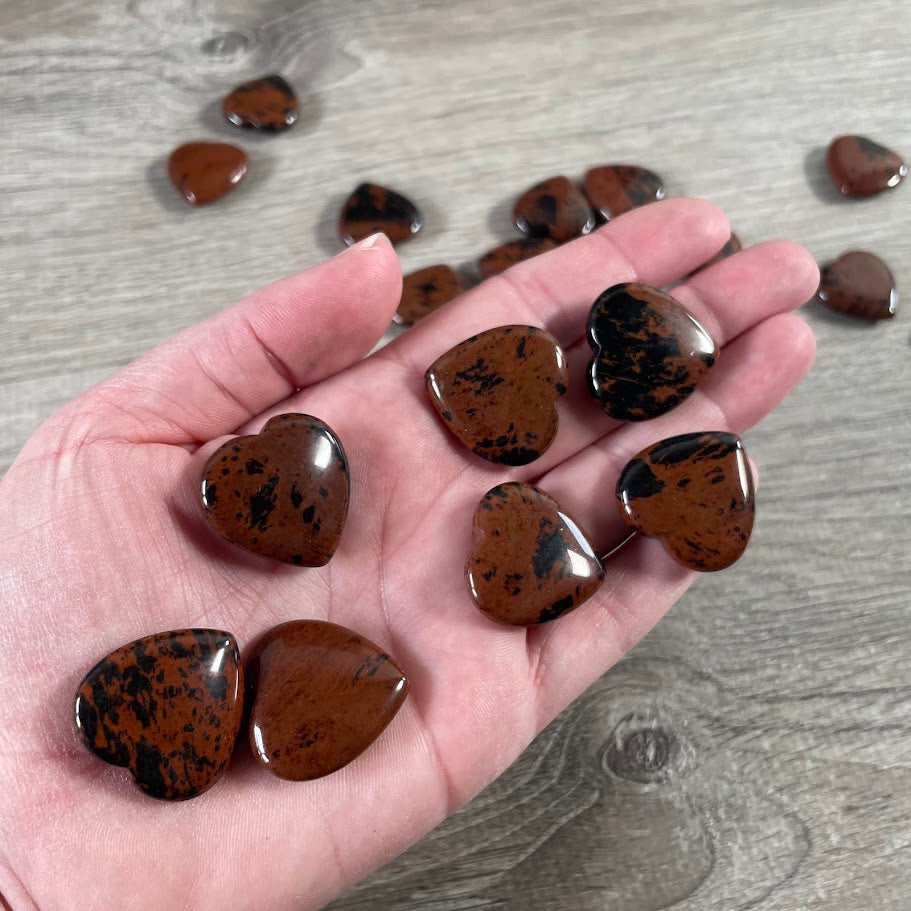 Gemstone Flat Heart Carvings 1-Inch  – Bulk Crystal Hearts