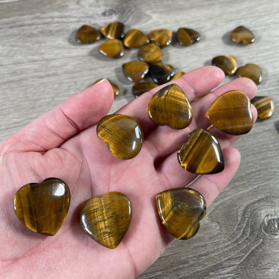 Gemstone Flat Heart Carvings 1-Inch  – Bulk Crystal Hearts