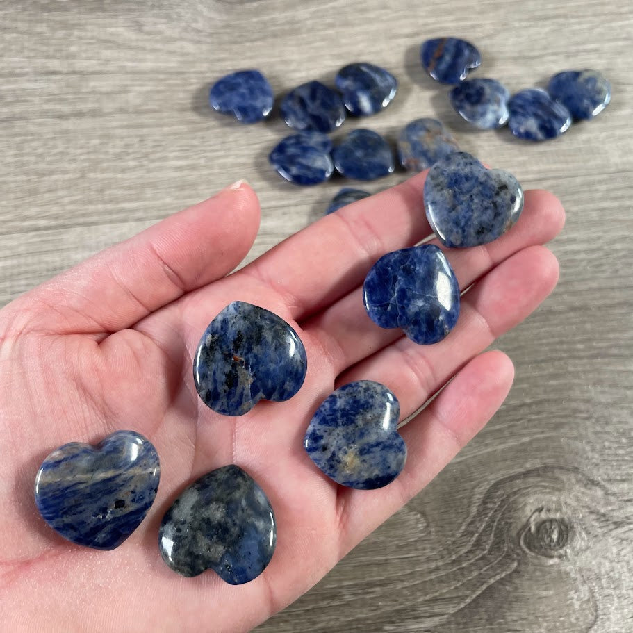 Gemstone Flat Heart Carvings 1-Inch  – Bulk Crystal Hearts