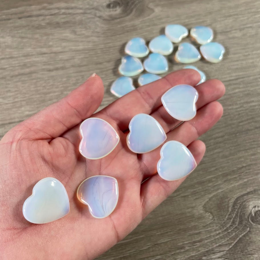 Gemstone Flat Heart Carvings 1-Inch  – Bulk Crystal Hearts