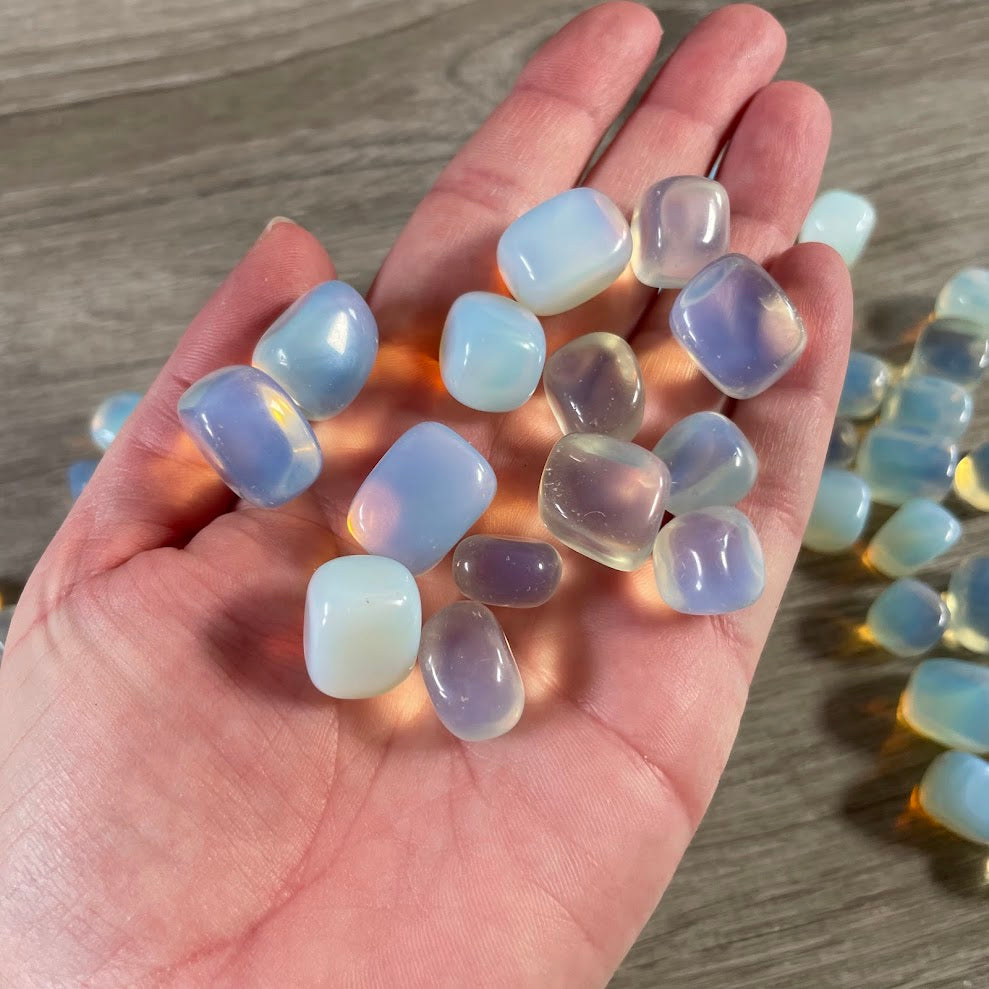 Opalite crystal stones in a 1 lb wholesale bag for gift shops and retail displays
