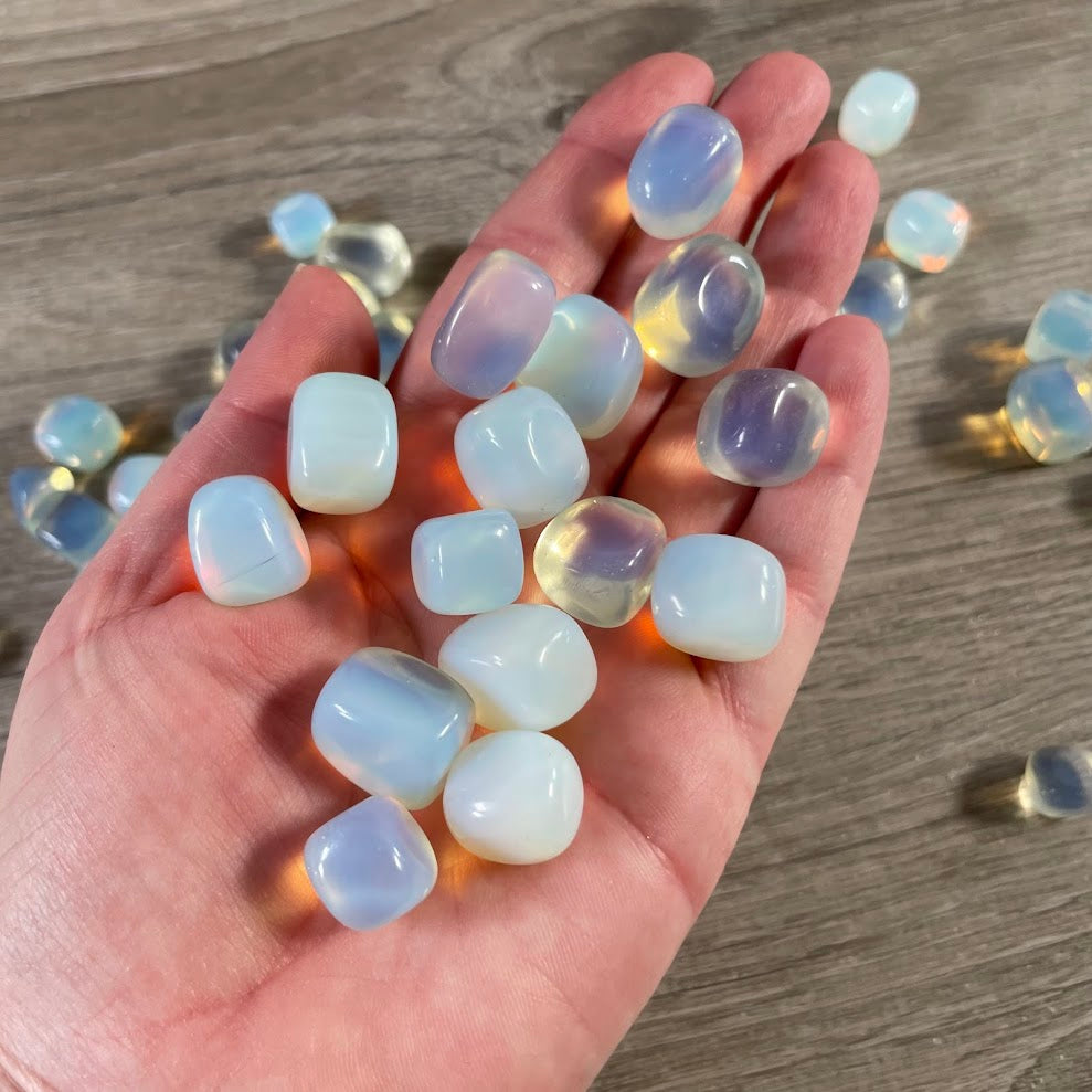 Bulk polished opalite crystals for jewelry making, metaphysical supplies, and home decor