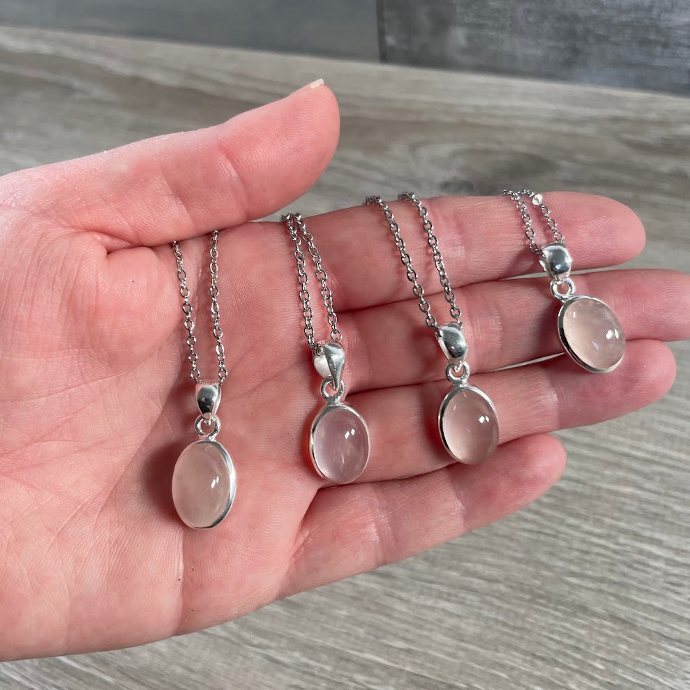 rose quartz crystal jewelry for gift shops