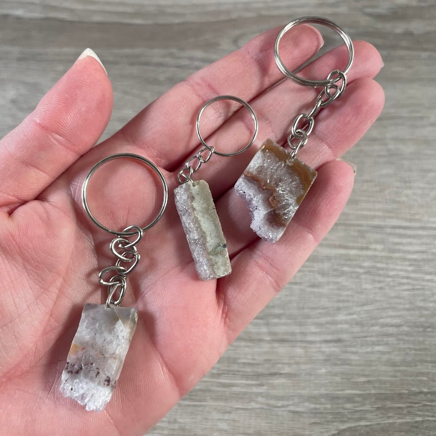 amethyst slice keyring
