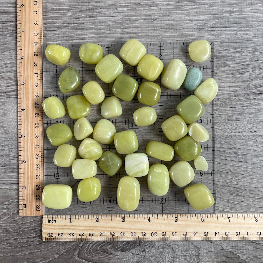yellow green serpentine tumbled stones wholesale lot