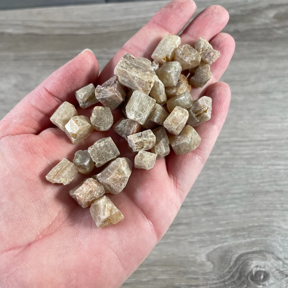 Yellow apatite rough crystals and natural chunks for wholesale crystal shops