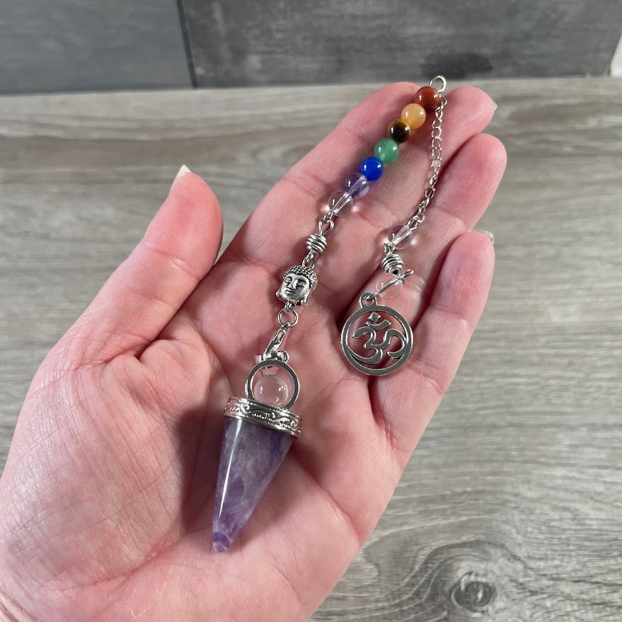 Amethyst Bulk chakra pendulum set for metaphysical shops