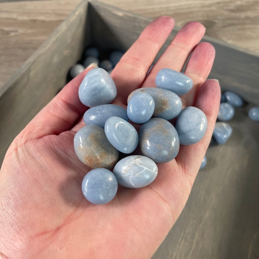 Angelite crystal tumbled stones wholesale