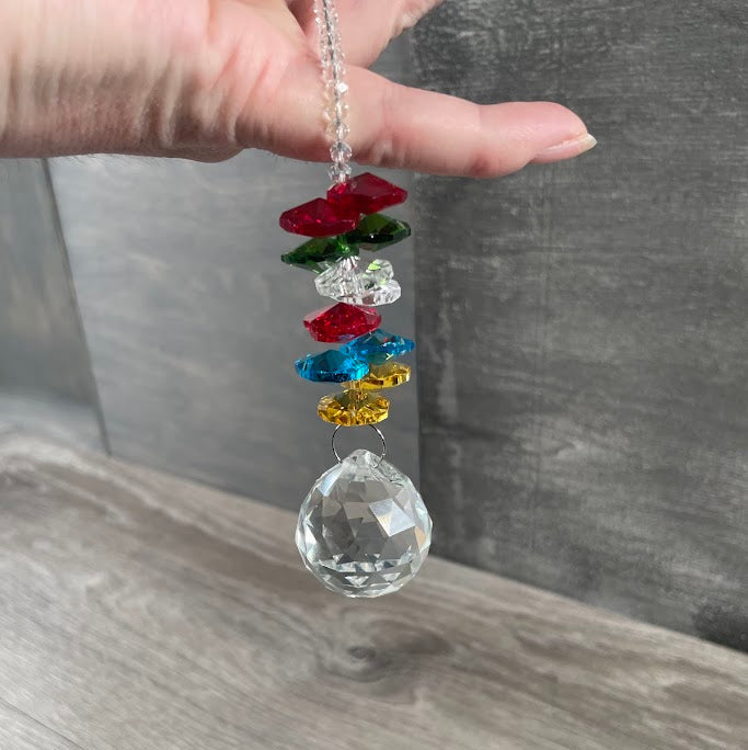 Multi color wholesale gemstone prism suncatchers for crystal shops"
