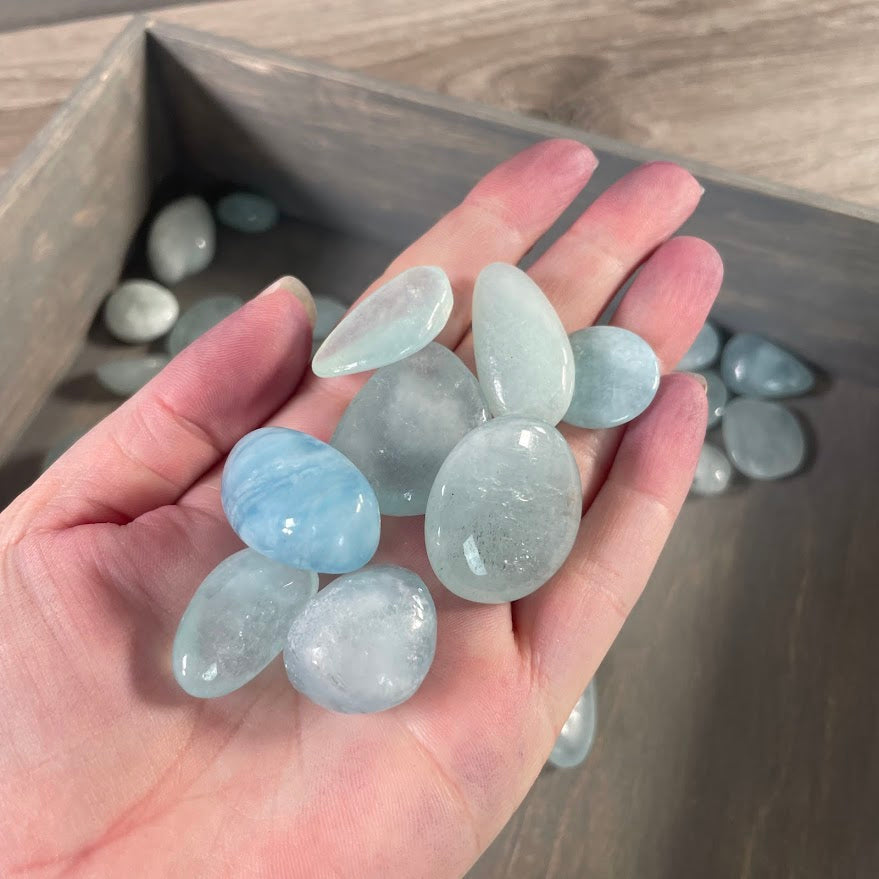 aquamarine tumbled stones for spiritual shops