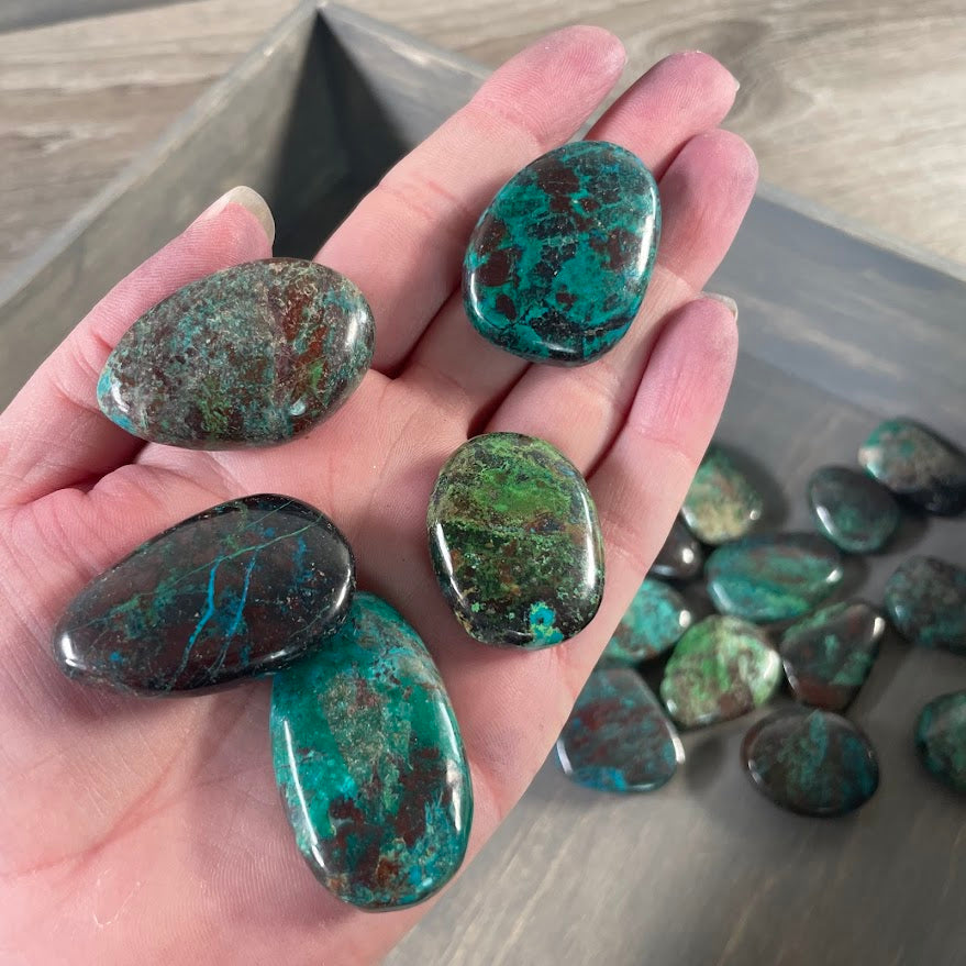 Polished Chrysocolla gemstones