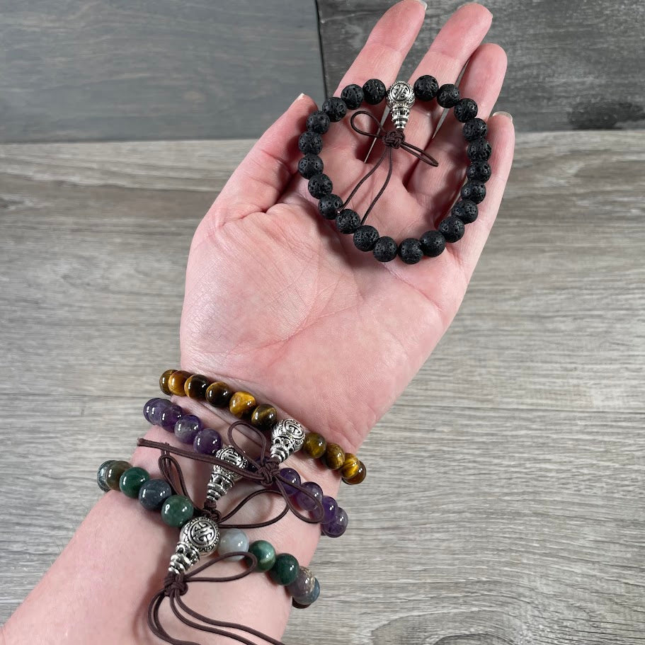 Wholesale crystal mala bracelet with natural stone beads