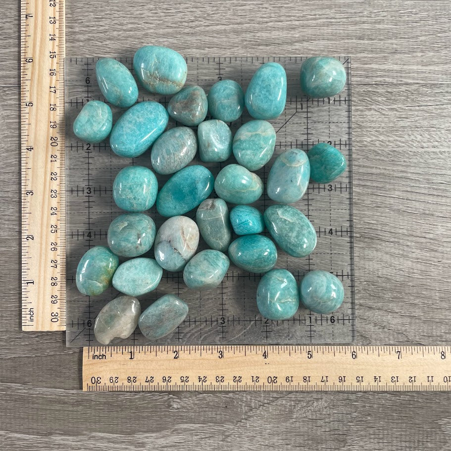 Amazonite Tumbled Stones - 1 lb Bulk Healing Crystals