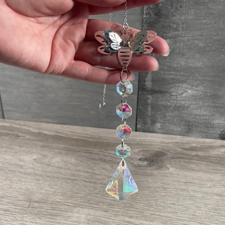 Suncatchers Faceted Rainbow Beaded Hanging Prisms