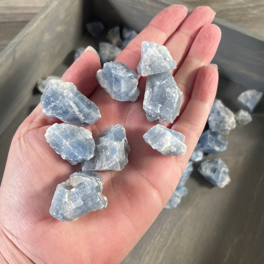 Natural Blue Calcite stones bulk crystals