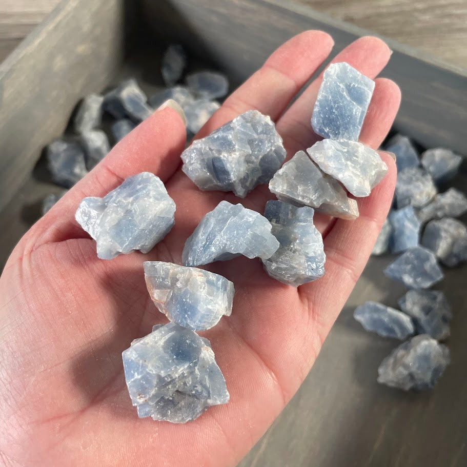 Bulk Blue Calcite raw crystal stones
