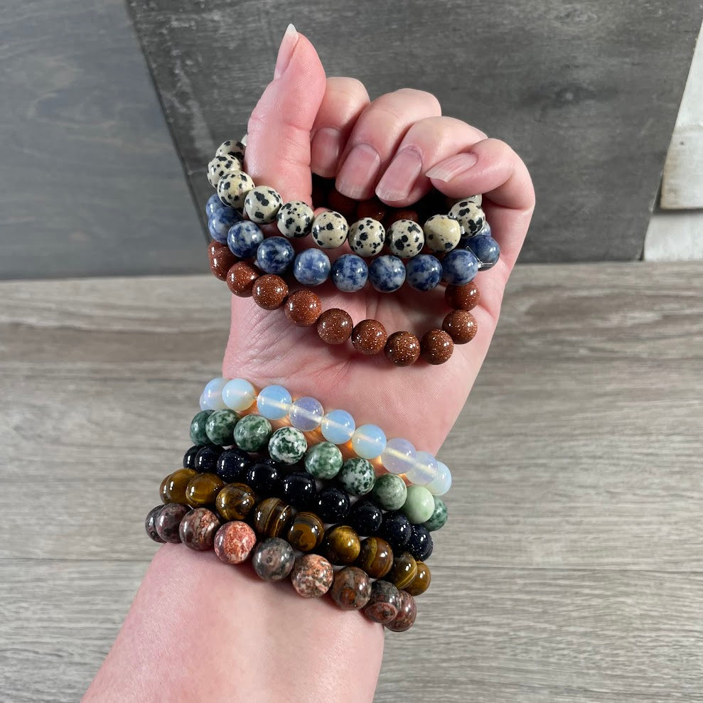Gemstone Beaded Bracelets 10mm – Crystal Healing Jewelry