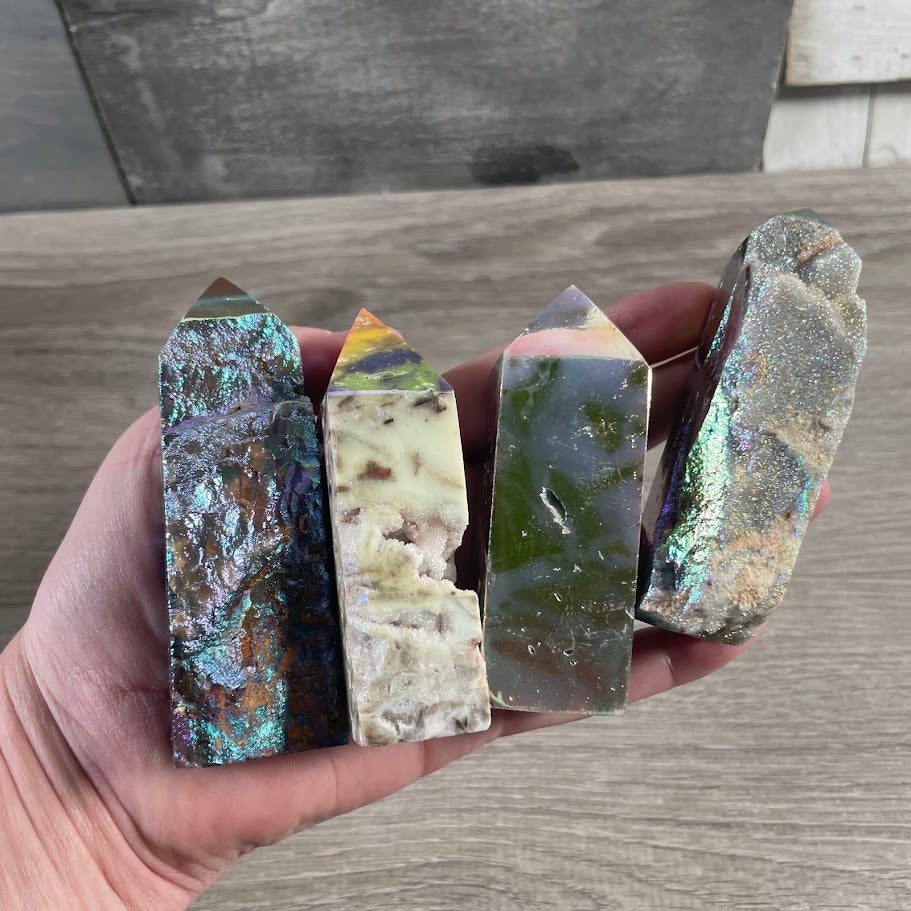 sphalerite obelisk tower for home and spiritual décor