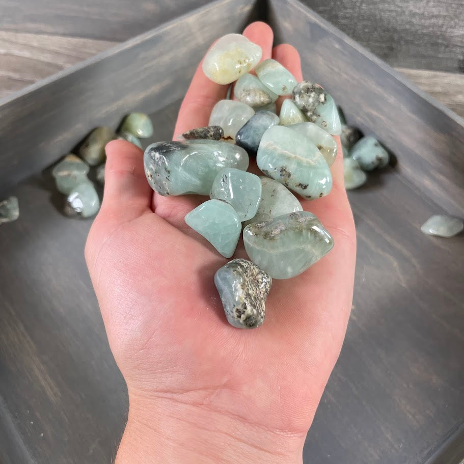 Wholesale Prehnite tumbled crystals for retailers and shops