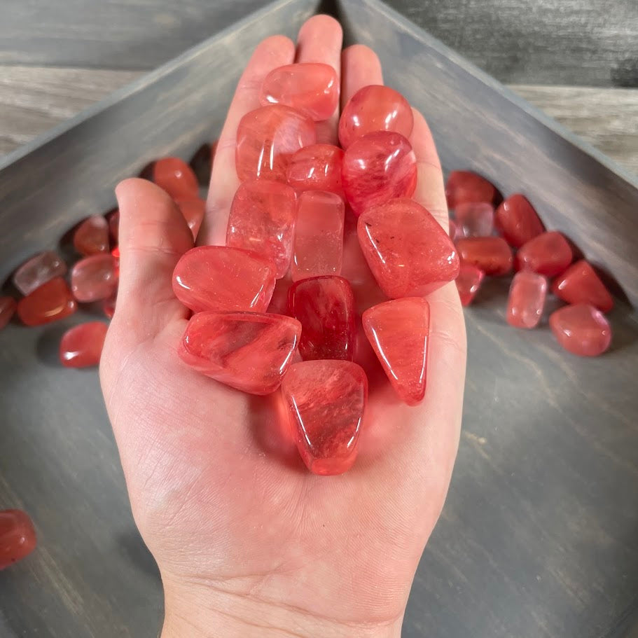 Tumbled Cherry Quartz wholesale 1 pound lot polished crystals
