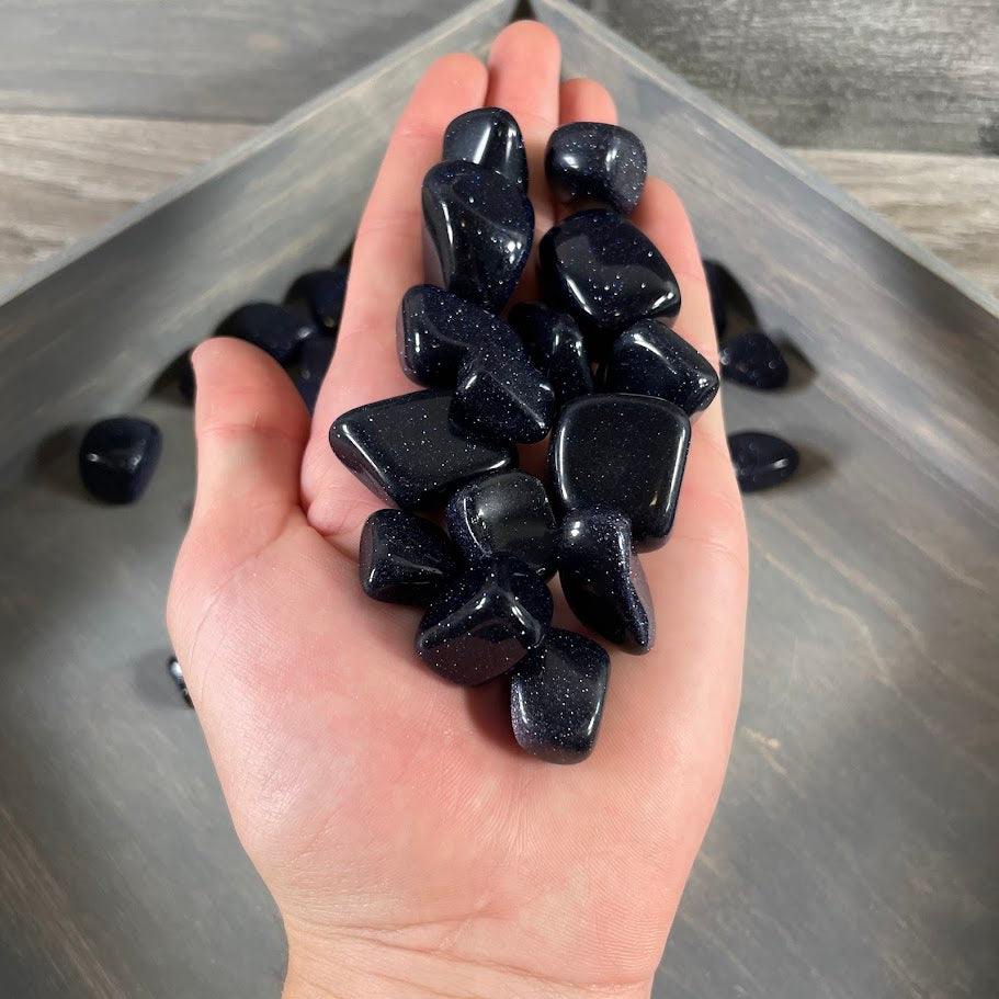 Wholesale Blue Goldstone polished crystals