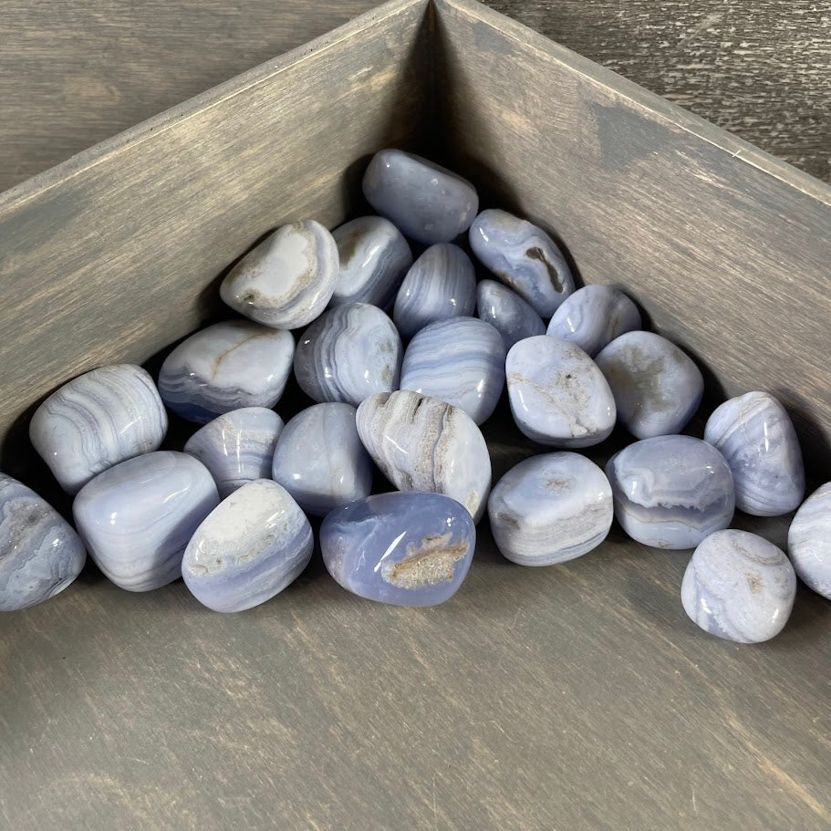 1 pound blue lace agate polished crystals