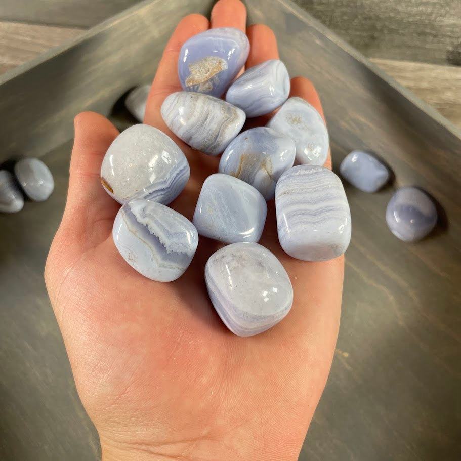 blue lace agate tumbled stones bulk wholesale