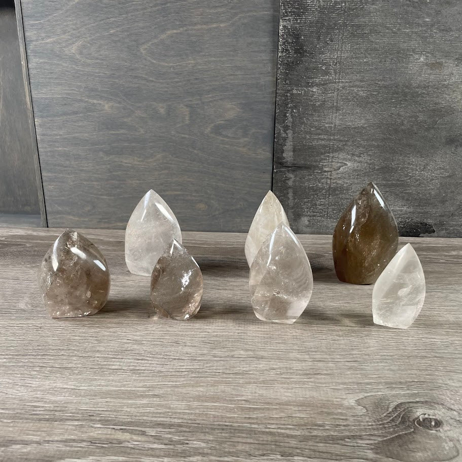 Natural Brazilian quartz flame shape in bulk
