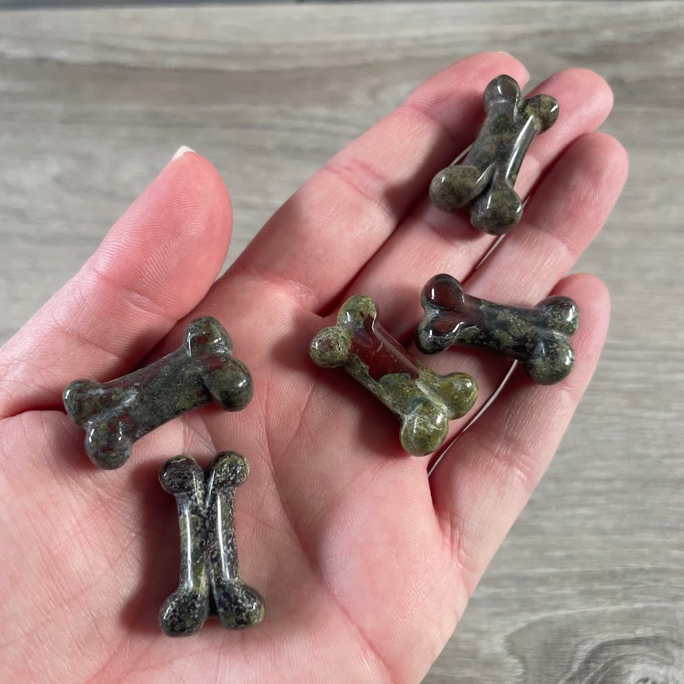 Dragon bloodstone dog bone charm for gift shops